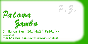 paloma zambo business card